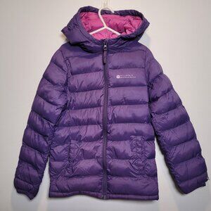 Girl's hooded puffer jacket- size 7–8.